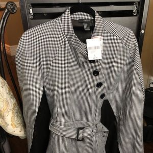 Plaid dress with cape